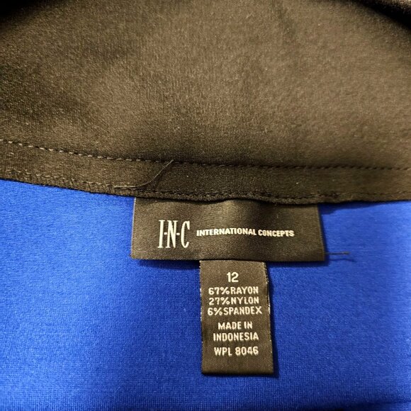 INC Womens Colorblock Mini Skirt With Front Zipper & Pockets Size 12 - Picture 5 of 7